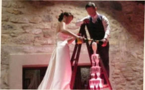 fontaine de champagne en hauteur DJ mariage nimes gard 30